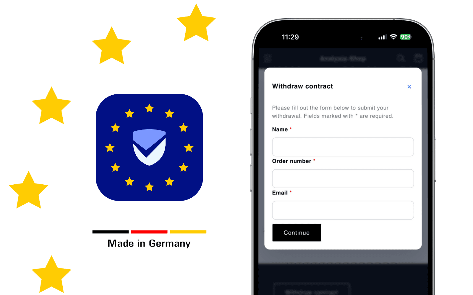 EU Withdrawal Button app preview